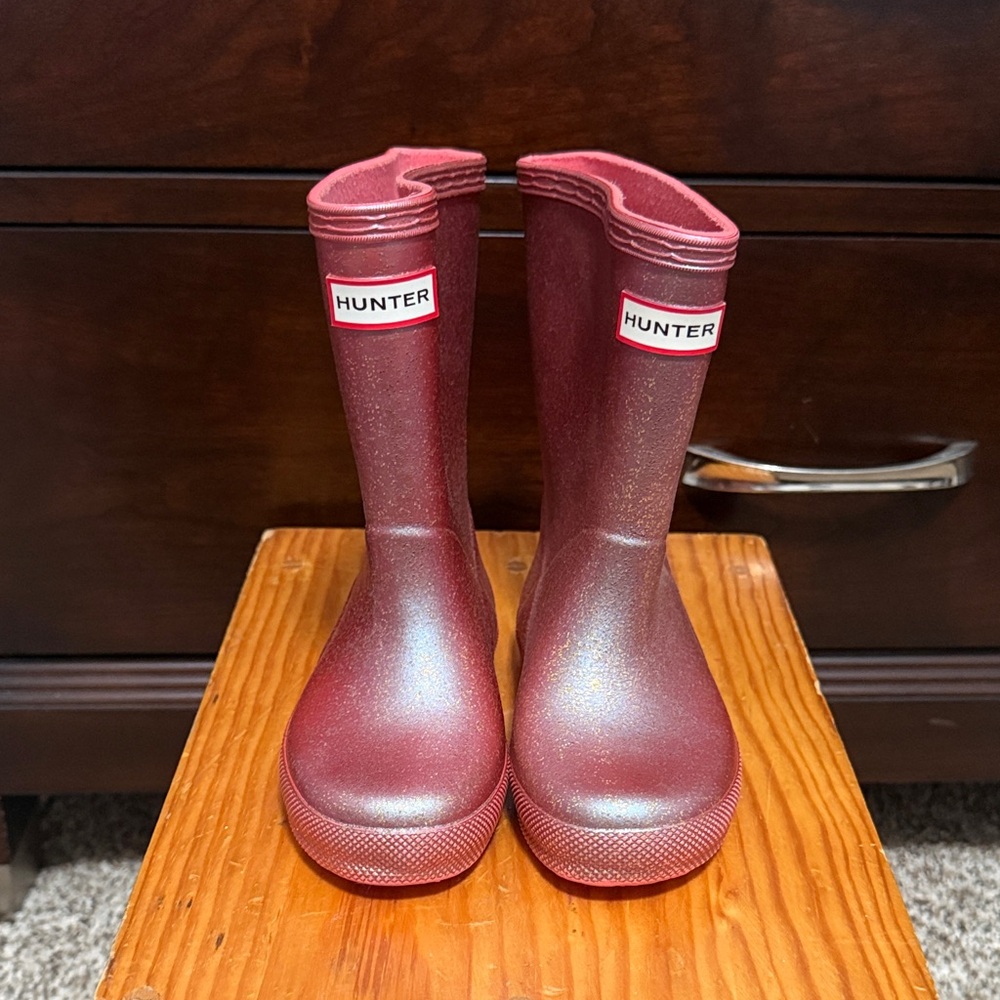 Hunter Kids' Shimmering Pink Boots